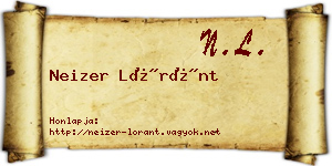 Neizer Lóránt névjegykártya