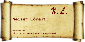 Neizer Lóránt névjegykártya